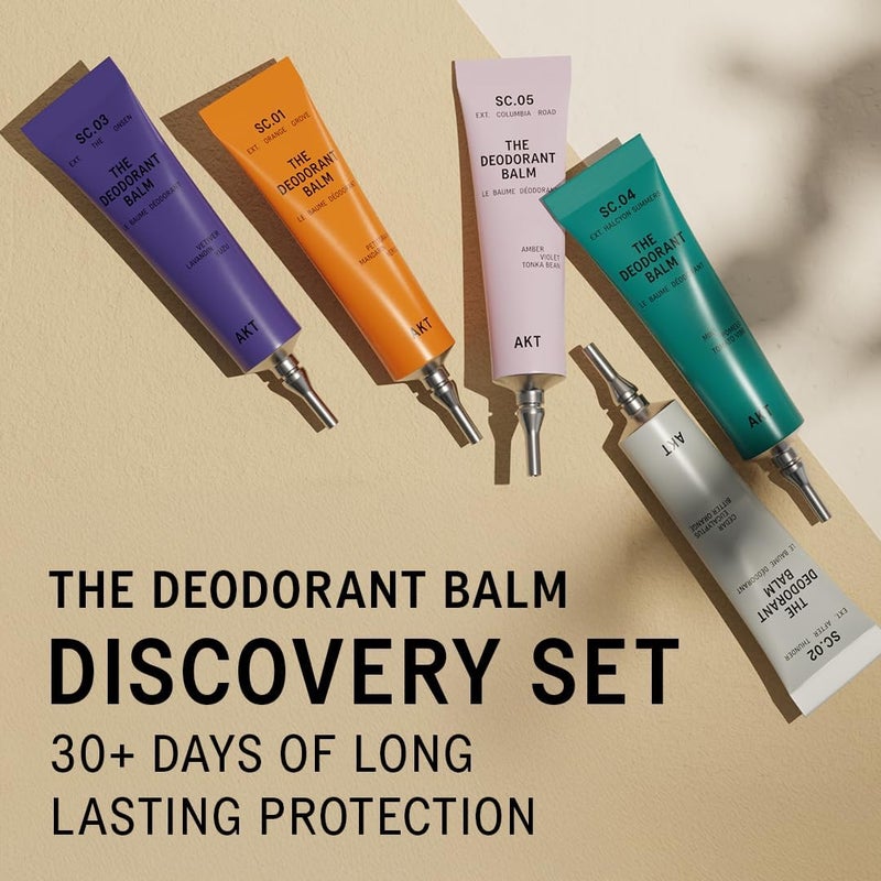 AKT Mini Deodorant Balms Discovery Set, Pack of 5 x 0.16 Fl Oz, Natural Deodorants for Men and Women, Award-Winning, Multi-use, Cream Deo Without Aluminum, Plastic Free, All Genders - Image 3