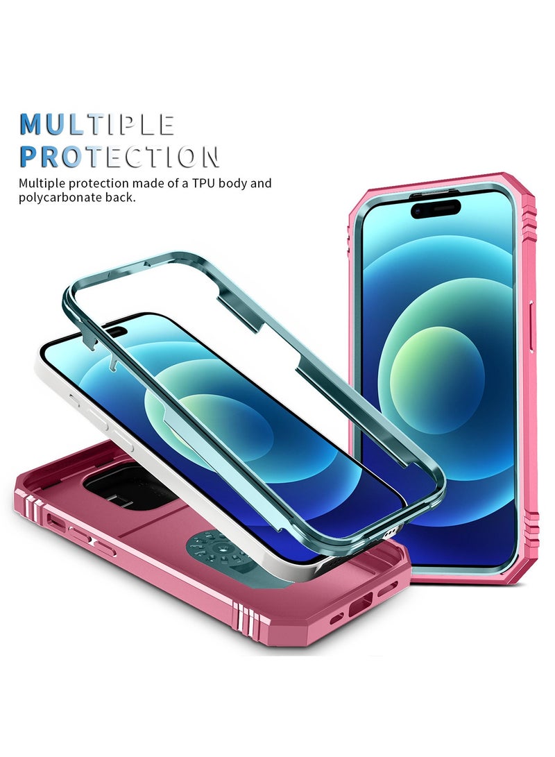 iPhone 15 Pro Case Cover With 360° Rotate Magnetic Ring Kickstand Phone Holder And Slide Camera Len Cover Protector Anti-drop Anti-Scratch Anti-Dust Shockproof Protective Mobile Phone Accessory - Image 4