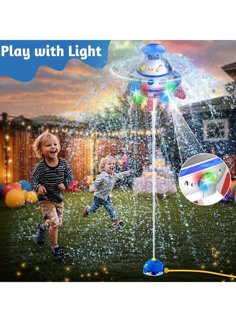AUTOYSUR Water Sprinkler for Kids, UFO Water Rocket with Light for Kid, Outdoor Summer Kids Sprinkler Water Toy Play for Yard Backyard Pool Lawn Garden Birthday Gift for Boys Girls Ages 3-12 Year Old - Image 3