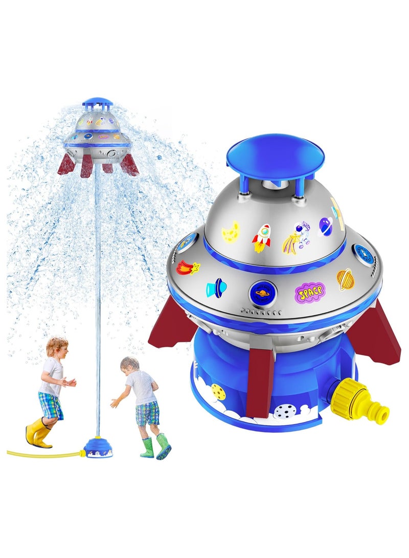 AUTOYSUR Water Sprinkler for Kids, UFO Water Rocket with Light for Kid, Outdoor Summer Kids Sprinkler Water Toy Play for Yard Backyard Pool Lawn Garden Birthday Gift for Boys Girls Ages 3-12 Year Old - Image 1