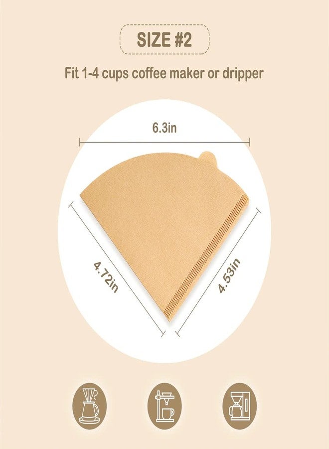 Hogurity Coffee Filter 02, Set of 200 V02 Coffee Filters Size 2 Cone Coffee Filters Natural Unbleached Disposable Coffee Filter Paper For Pour Over Coffee Dripper and Coffee Maker - Image 2