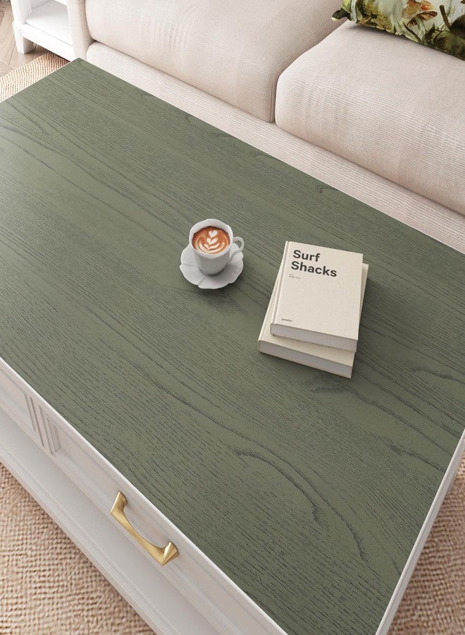 Decotalk Wood Contact Paper Green Wood-Grain Contact Paper Countertop Contact Paper 17.7x120 Inch Woods Peel and Stick Wallpaper Green Woods Contact-Paper for Countertops Waterproof Wood Vinyl Wrap - Image 5