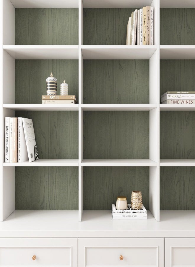 Decotalk Wood Contact Paper Green Wood-Grain Contact Paper Countertop Contact Paper 17.7x120 Inch Woods Peel and Stick Wallpaper Green Woods Contact-Paper for Countertops Waterproof Wood Vinyl Wrap - Image 4