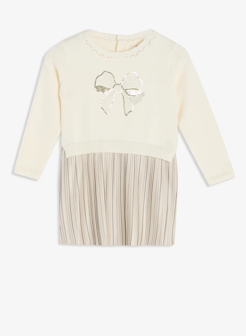 جس فستان أطفال بأكمام طويلة من أقمشة متنوعة