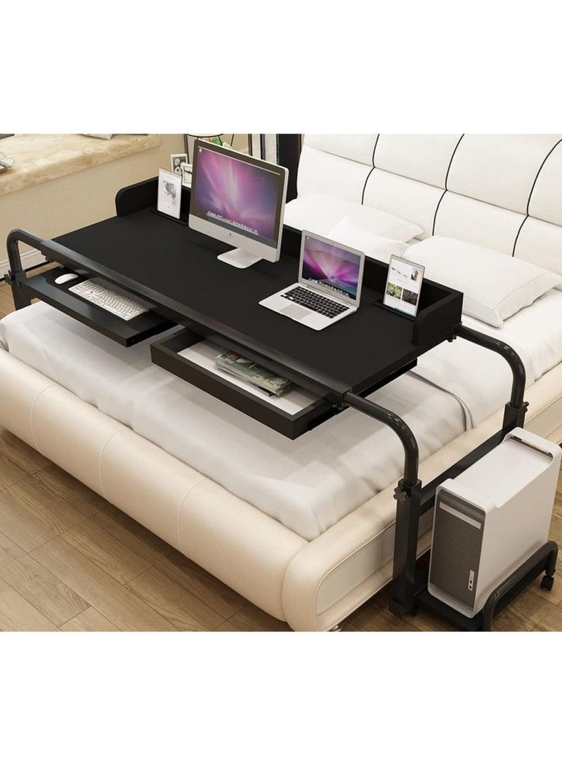Overbed Desk Rolling Laptop Stand Over Bed Desk Mobile Overbed Table with Adjustable Length and Height, Crossbed Nursing Table Computer Table - Image 5