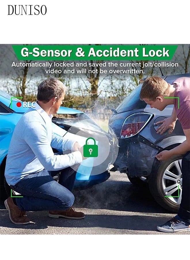 DUNISO Dash Cam Car Dash Camera 1600P Dash Cam Front and Rear Inside, Dual Dash Cam Front 2.5K and Inside 1600P with GPS, WiFi and APP Loop Recording, G-Sensor, WDR, Parking Monitor - Image 4