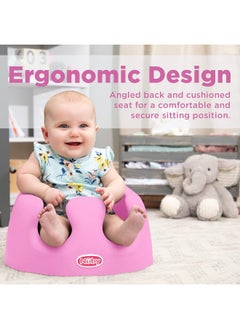 Nuby Nuby My Floor Seat, Soft Foam Cushion with Safety Harness and High Back Design, for Ages 4-12 Months, Pink  - Image 4