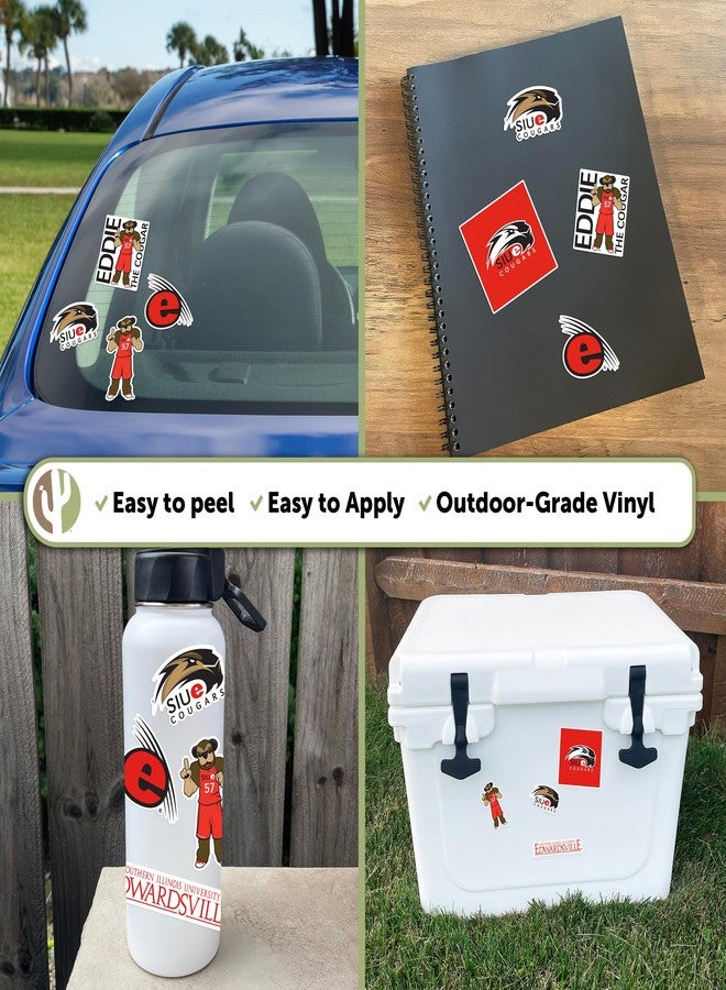 Desert Cactus Southern Illinois University Edwardsville Sticker SIUE Cougars Vinyl Decals Laptop Water Bottle Car Scrapbook Sheet T2 (Type 2) - Image 2