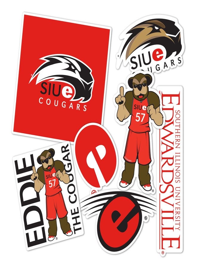 Desert Cactus Southern Illinois University Edwardsville Sticker SIUE Cougars Vinyl Decals Laptop Water Bottle Car Scrapbook Sheet T2 (Type 2) - Image 1