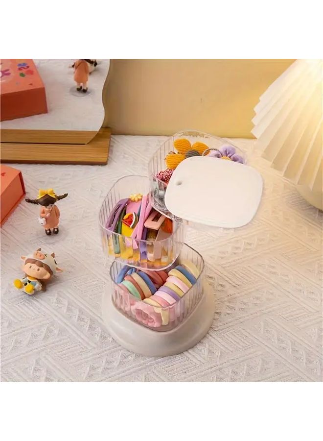 3 Tier Rotating Acrylic Jewelry Organizer Box for Earrings Necklaces - Image 4