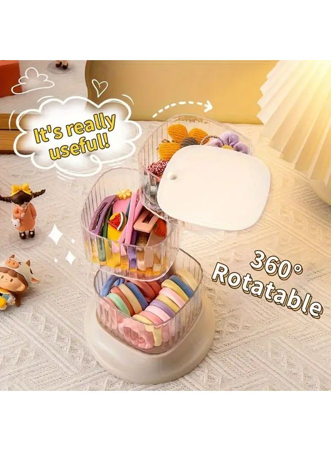 3 Tier Rotating Acrylic Jewelry Organizer Box for Earrings Necklaces - Image 5