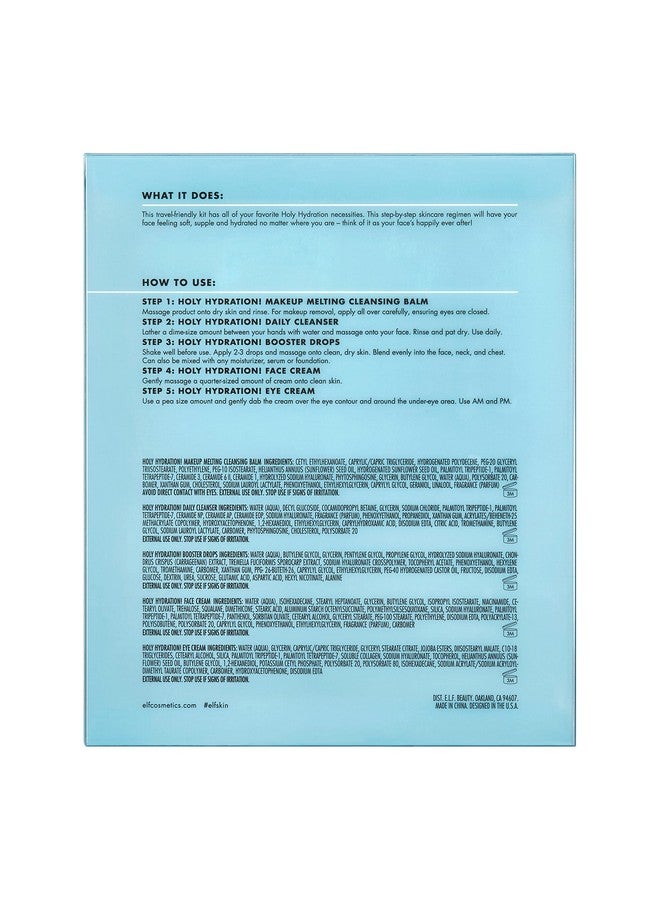 elf e.l.f. SKIN Hydrated Ever After Skincare Mini Kit, Cleanser, Makeup Remover, Moisturiser & Eye Cream For Hydrating Skin, Airplane-Friendly Sizes - Image 4