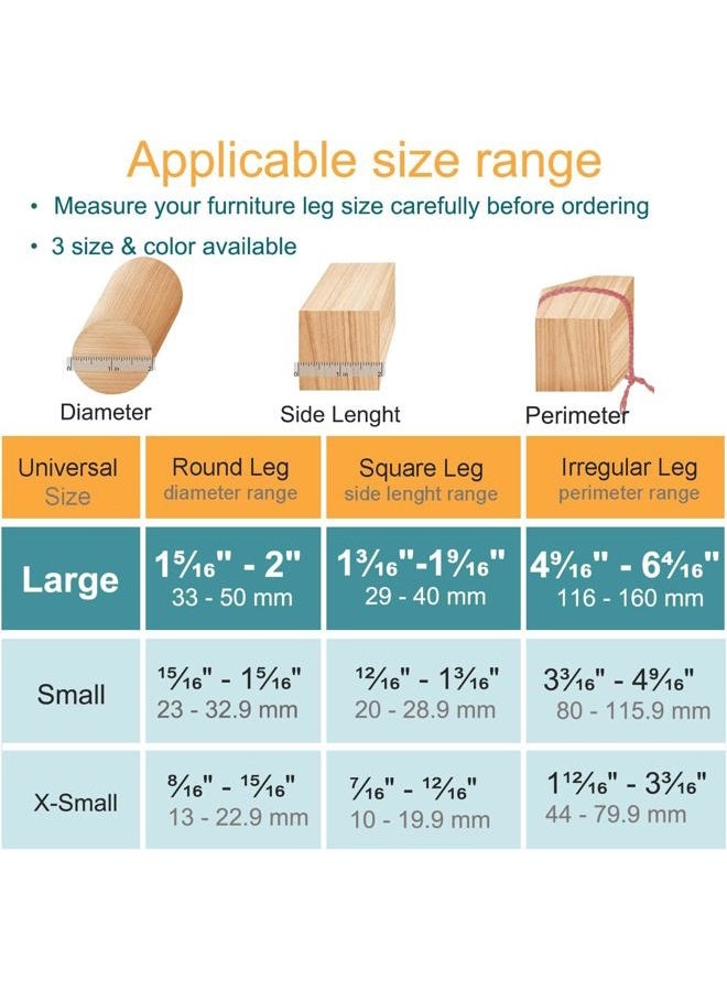 OASMU 32 Pcs Chair Leg Protectors for Hardwood Floors, Silicone Felt Furniture Leg Cover Pad for Protecting Floors from Scratches and Noise, Smooth Moving for Chair Feet Transparent - Image 2
