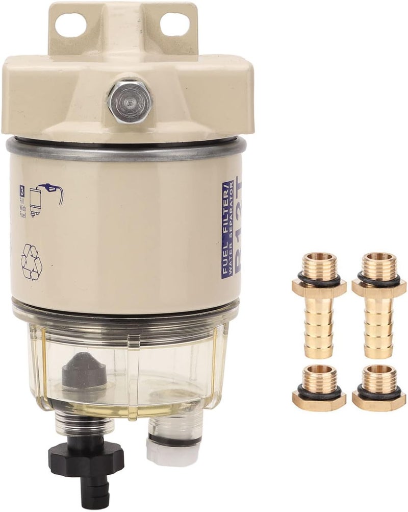 comfrt Fuel Filter Marine Filter, Fuel Water Separator R12T Boat Marine Rotation Fuel Filter Water Separator Fuel Water Separating Filter with Advanced Aquabloc II Technology Fits for Speedboat - Image 1