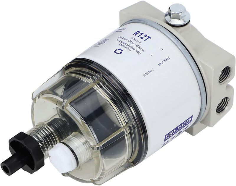 comfrt Fuel Filter Marine Filter, Fuel Water Separator R12T Boat Marine Rotation Fuel Filter Water Separator Fuel Water Separating Filter with Advanced Aquabloc II Technology Fits for Speedboat - Image 2