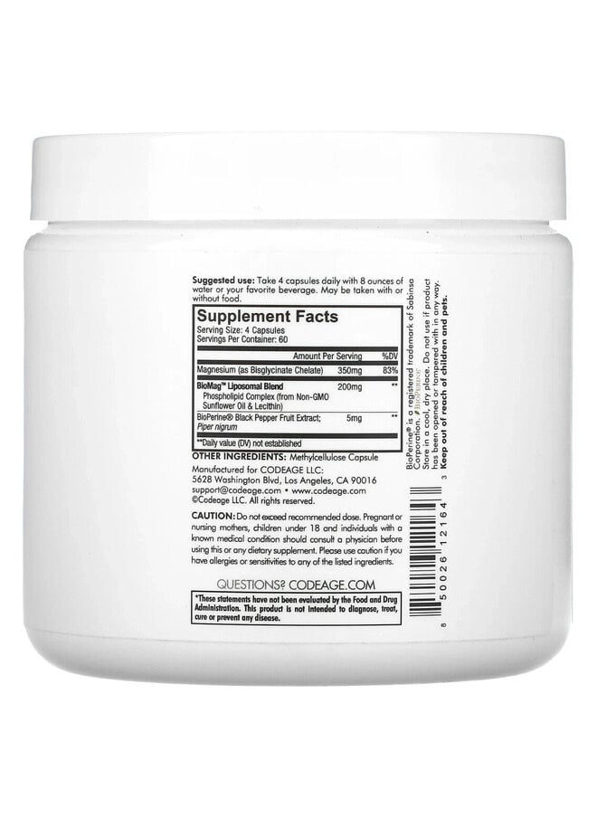 Codeage Liposomal Magnesium Glycinate, 240 Capsules  - Image 2