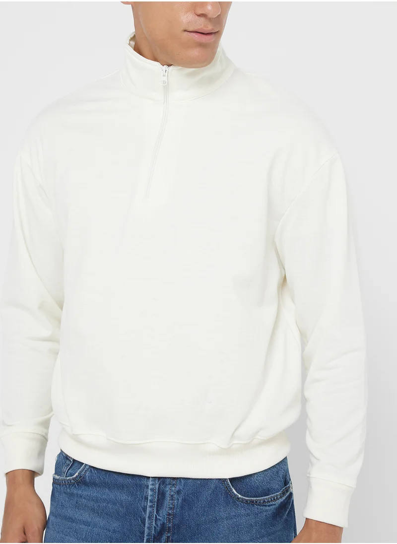سفنتي فايف بيسيكس Essential Oversize Zip Top Sweatshirt