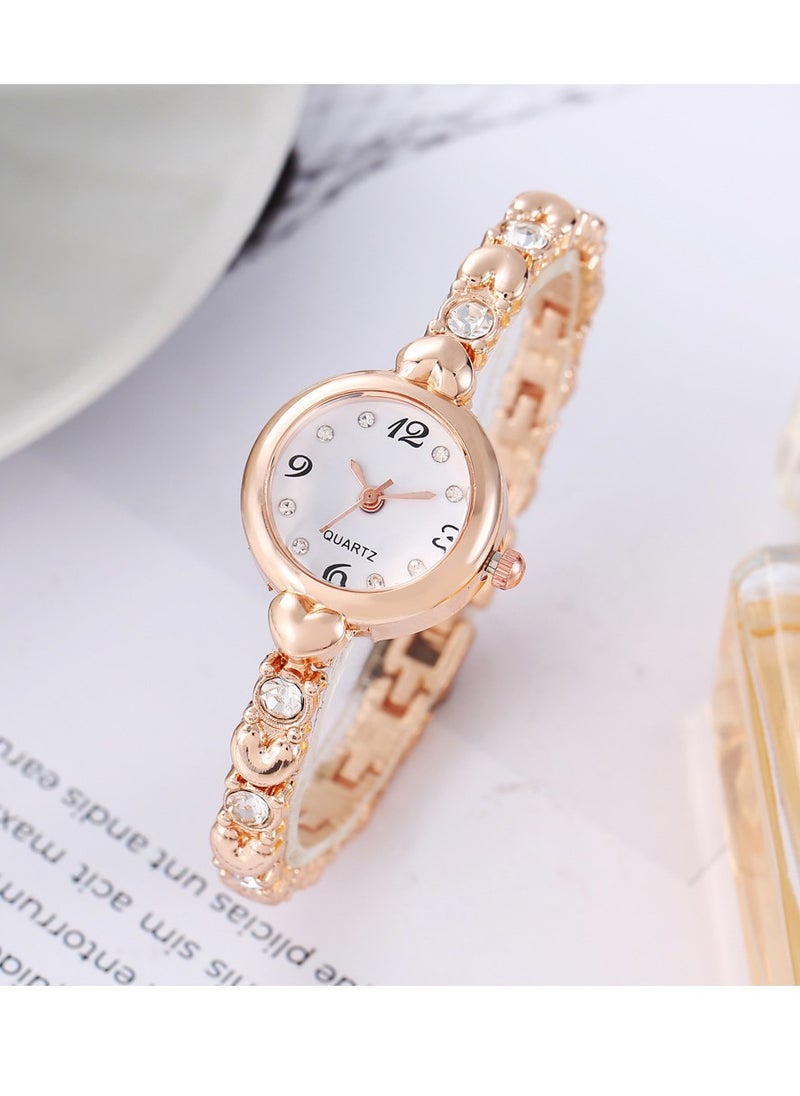 Generic Fashionable Ladies Bracelet Watch with Diamonds Simple Student Watch (Gold)  - Image 1
