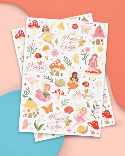 xo, Fetti Woodland Fairy Temporary Tattoos - 84 Foil Styles | Magical Princess Birthday Supplies, Forest Baby Shower Decorations, Girls Garden Accessory - Image 2
