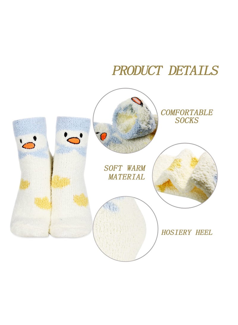 3 Pairs Fuzzy Socks, Warm Soft Slipper Sock, Fuzzy Bed Socks, Fluffy Kids Socks, Warm Comfy Girls Socks, Sleeping Thermal Fleece Plush Sock, for Winter Home Sleeping Holiday Gifts for Kids Girl - Image 3
