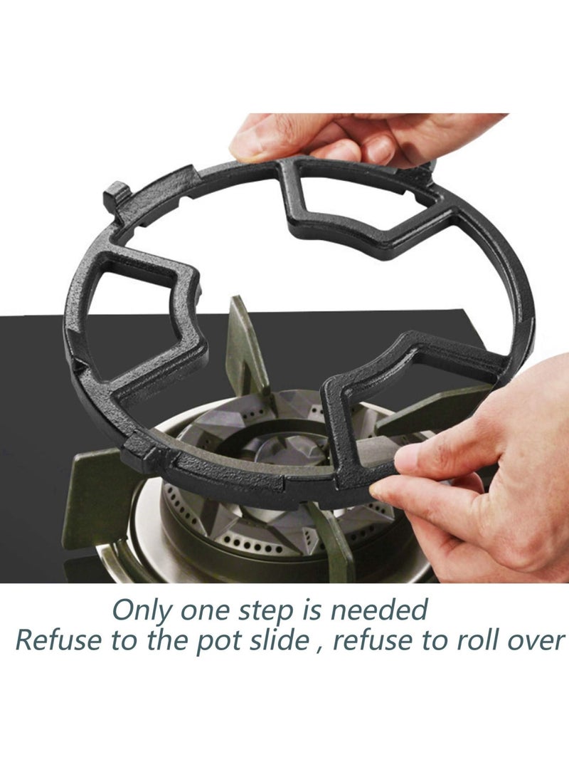 Zikra Non Slip Gas Ring Reducer, Burner Grate for Butter Warmer/Small Saucepan, Cast Iron Wok Support Ring- Compatible with Most Gas Stove Range Cooktop, 7.5 Inch, Black - Image 3