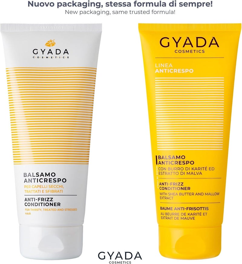GYADA COSMETICS Frizz Conditioner Suitable for Dry Frizzy or Damaged Hair High Detangling Power Leaves Hair Soft and Silky Based on Shea Butter 200 ml - Image 1