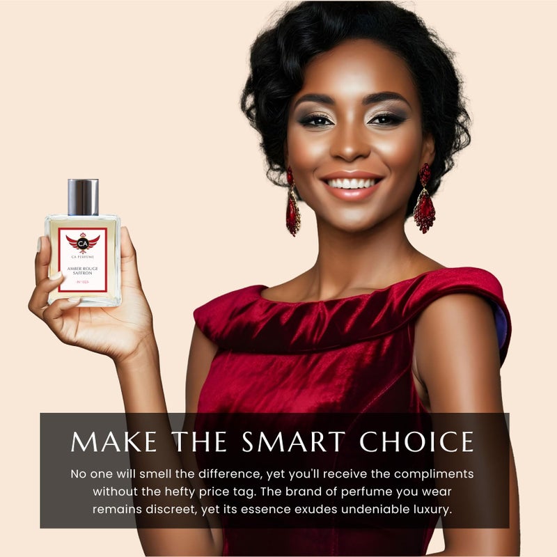 CA Perfume Amber Rouge Saffron For Women & Men Long Lasting Eau de Parfum Unisex Spray Bottle 3.4 Fl Oz/100ml-X1 - Image 3
