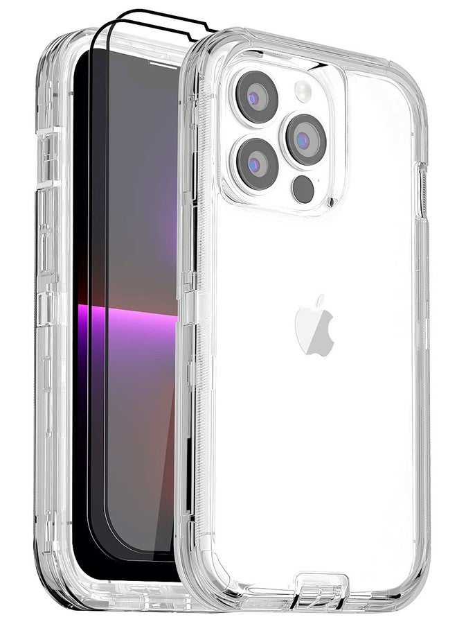 JGS for iPhone 13 Pro Max Case 6.7", Military Grade 3 in 1 Heavy Duty Shockproof/Drop Proof Case with 2 PCS Tempered Glass Screen Protector (Crystal Clear) - Image 1