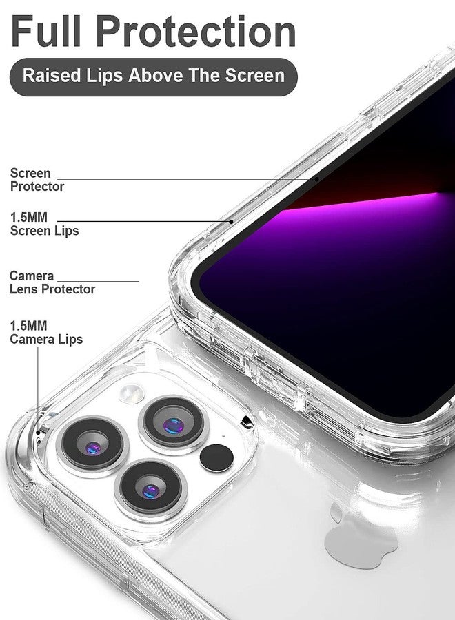 JGS for iPhone 13 Pro Max Case 6.7", Military Grade 3 in 1 Heavy Duty Shockproof/Drop Proof Case with 2 PCS Tempered Glass Screen Protector (Crystal Clear) - Image 3