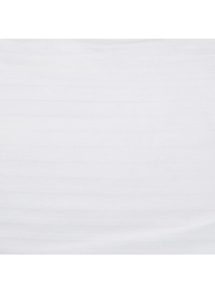 طقم غطاء وسادة مكون من قطعتين، شريط 1 سم، 300 خيط (50 × 75 سم)، 100% قطن أبيض - Image 4