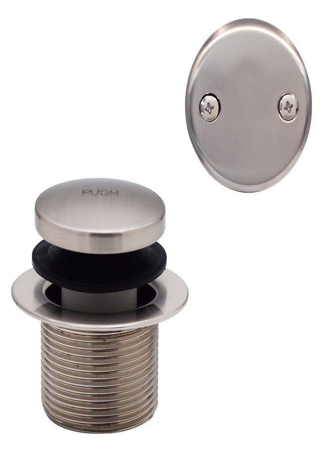ويست براس طقم تشطيبات تصريف حوض الاستحمام Westbrass R93-2-20 مقاس 1-1/2 بوصة بخيوط خشنة مع لوحة أمامية بفتحتين للفيضان، من الفولاذ المقاوم للصدأ - Image 1