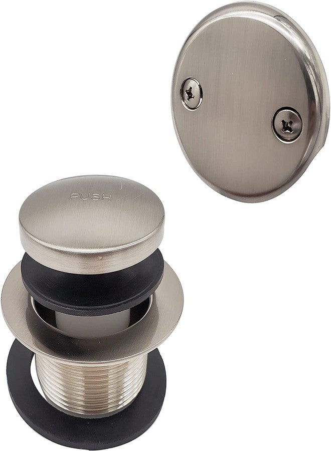 ويست براس طقم تشطيبات تصريف حوض الاستحمام Westbrass R93-2-20 مقاس 1-1/2 بوصة بخيوط خشنة مع لوحة أمامية بفتحتين للفيضان، من الفولاذ المقاوم للصدأ - Image 3