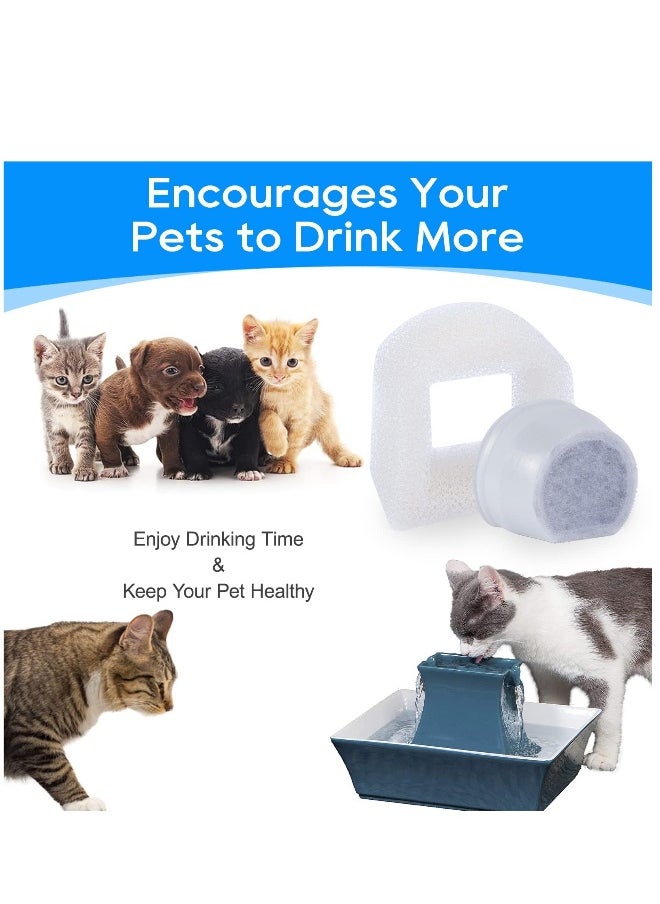 Generic - Sponge Filter for Cat Fountain Replacement, Pet Water Fountain Foam Pre-Sponge Filter & Replacement Carbon Filters, Water Dispenser Filter Accessories for Pet Dog Cat Rabbit Drinking Fountain (8+8) - Image 1