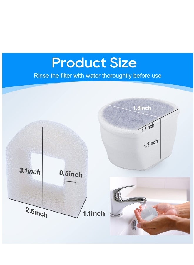 Generic - Sponge Filter for Cat Fountain Replacement, Pet Water Fountain Foam Pre-Sponge Filter & Replacement Carbon Filters, Water Dispenser Filter Accessories for Pet Dog Cat Rabbit Drinking Fountain (8+8) - Image 1