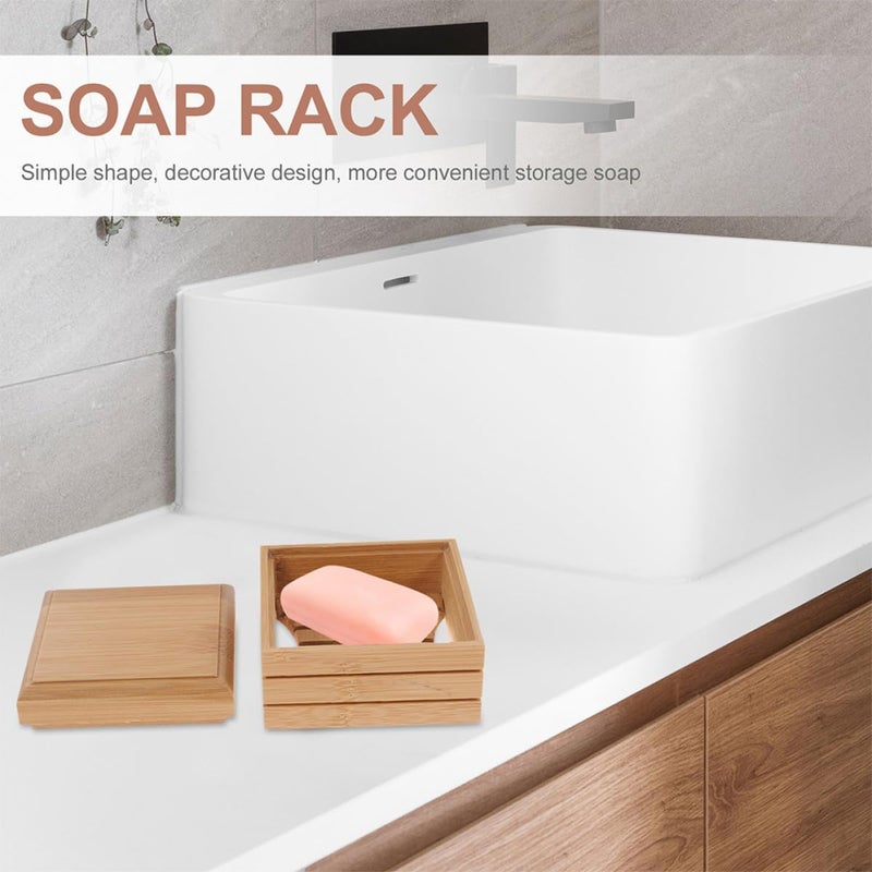 Soap Storage Box with Lid and Drain Tray for Bathroom and Travel Use - Image 4