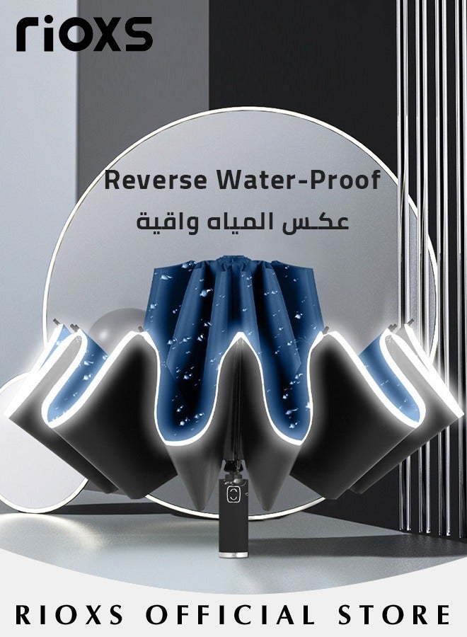 ريوكس مظلة صغيرة الحجم للسفر مع مقبض فتح/إغلاق تلقائي وحماية من الأشعة فوق البنفسجية، مظلة أوتوماتيكية مع قدرة قوية مقاومة للرياح ومقاومة للماء ومتانة، مظلة محمولة عالية التكلفة ومريحة للحمل  - Image 2