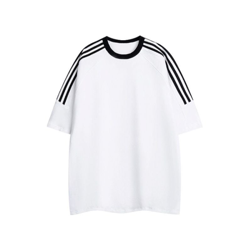 T-Shirt Can Be Added With Pattern A 27 250G 32 Double Yarn Three Bars Raglan Short Sleeve Blank T-Shirt - Image 1