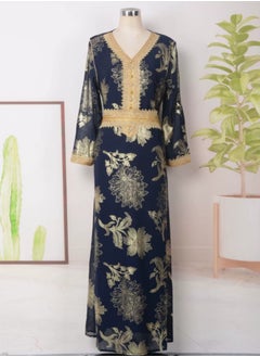 إسكدنيا إمرأة مسلمة Abaya حارّ ختم مساء ثوب مع حزام سير عربيّة ثوب  - Image 1