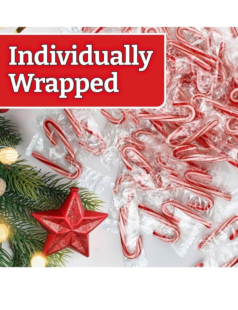 Mini Candy Cane Peppermint 100 Pack Individually Wrapped - Classic Red & White Holiday Candy Sticks Treats - Image 2