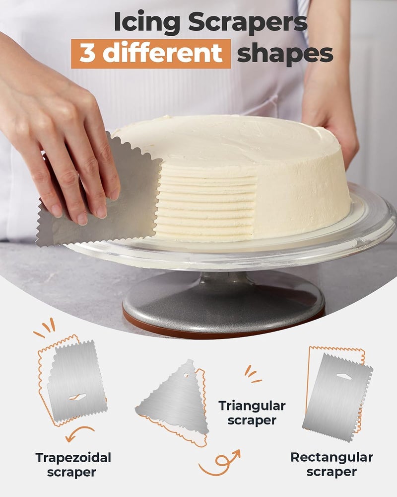 Kootek 35 Pcs Cake Decorating Kit with 12 Inch Revolving Cake Turntable and Baking Supplies - Image 5