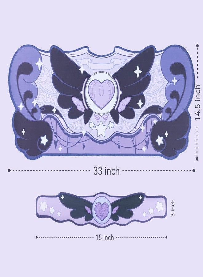GeekShare Kawaii Mouse Pad Wrist Rest Support Set - Non-Slip Rubber Base Desk Mat and Memory Foam Wrist Rest for Keyboard and Mouse,Perfect for Gaming,or Home Office Work - Star Wings Series (Purple) - Image 5