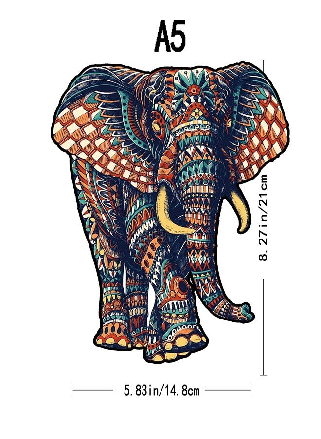 200 قطعة من احجيات الصور الخشبية ، احجية خشبية ثلاثية الابعاد على شكل حيوانات، فيل، افضل هدية للبالغين والاطفال - Image 5