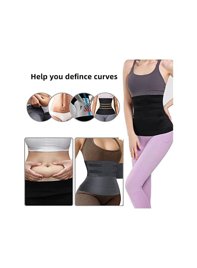 PROMASS Waist Trainer for Women promass, Bandage Wrap Sauna Belt Tummy Wrap Plus SizeAdjustable Support Belt, With Body Fat Tester and Body Tape Measure - Image 4
