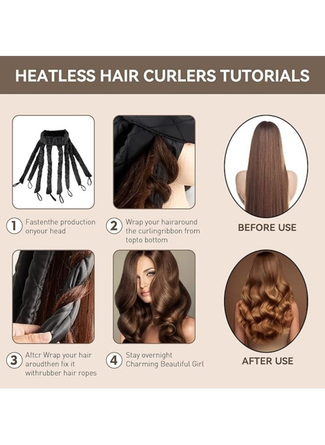 Women Heatless Hair Curler  - Overnight Hair Curlers to Sleep in, Curling Ribbon and Rods for Natural Hair, Lazy Hair Curler