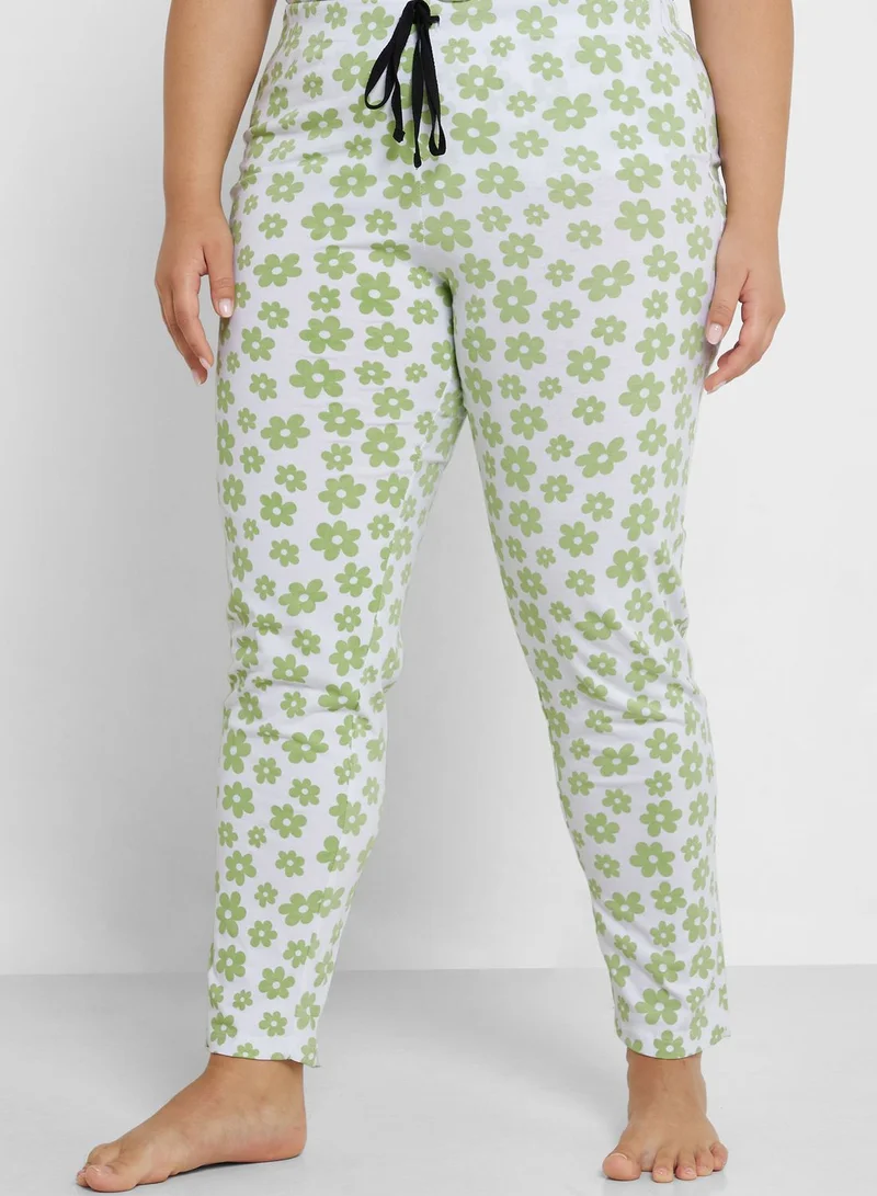 Ginger Plus Graphic Nightwear T-Shirt And Pyjama Set