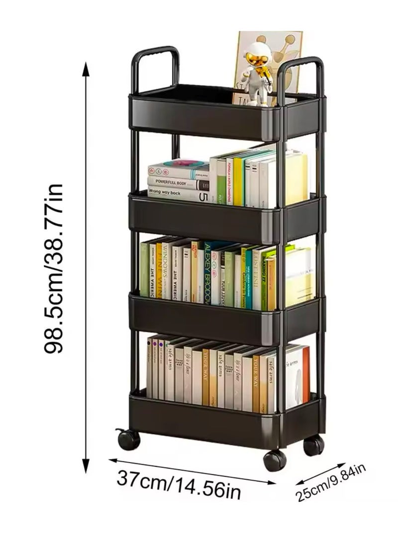 4-Tier Plastic Rolling Utility Cart with Handle, Multi-Functional Storage Trolley for Office, Living Room, Kitchen, Movable Storage Organizer with Wheels - pzsku/ZD4376F82B61E2708F15CZ/45/_/1733803500/56bc6a44-fb04-4328-8c2b-f09ca4655ae0