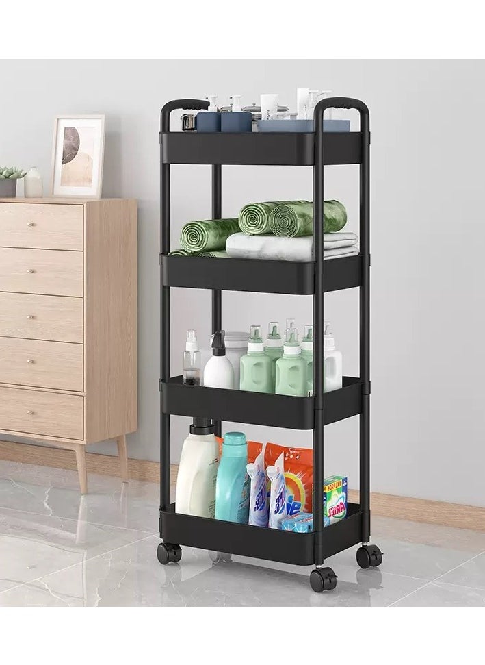 4-Tier Plastic Rolling Utility Cart with Handle, Multi-Functional Storage Trolley for Office, Living Room, Kitchen, Movable Storage Organizer with Wheels - pzsku/ZD4376F82B61E2708F15CZ/45/_/1740486455/1954d850-e133-402f-970f-8a48703305f3