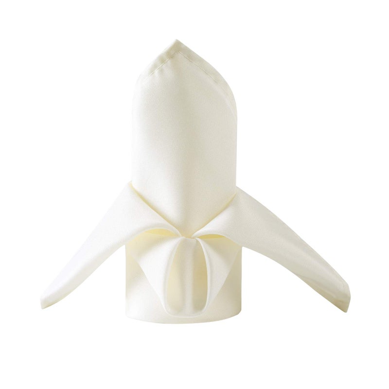 50pcs Polyester Cloth Napkins  20 x 20 inch Ivory Dinner Washable Napkins with Hemmed Edges for RestaurantWeddingHotel50Ivory