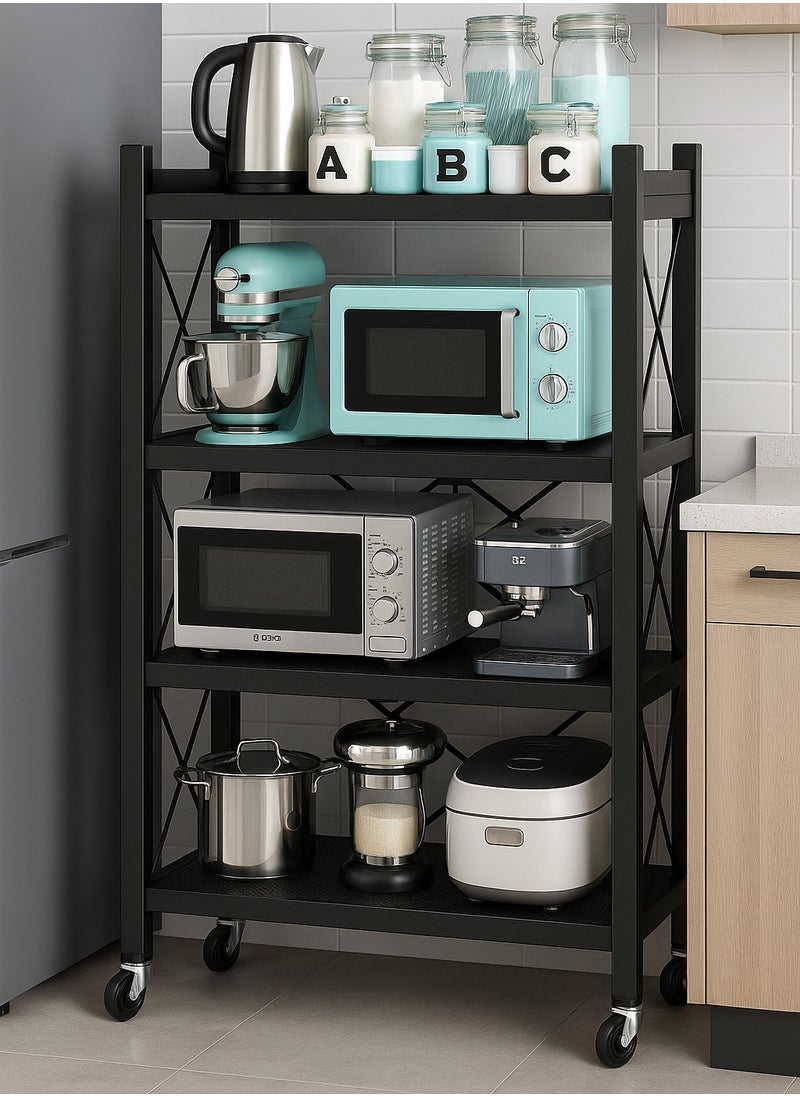 ALMUFARREJ 4-Tire Scratch-Resistant Storage Rack Black  - Image 1