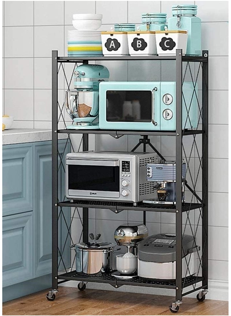 ALMUFARREJ 4-Tire Scratch-Resistant Storage Rack Black  - Image 1